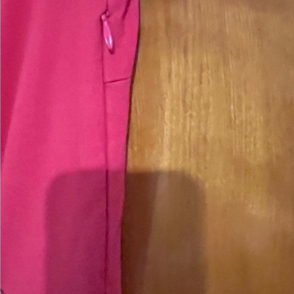 Hot Pink Fit and Flare Mini Dress with Flutter Sleeves - Picture 2 of 4